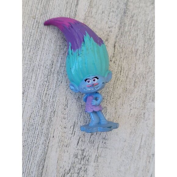 Trolls mini figure satin blue purple pink toy - Picture 1 of 5